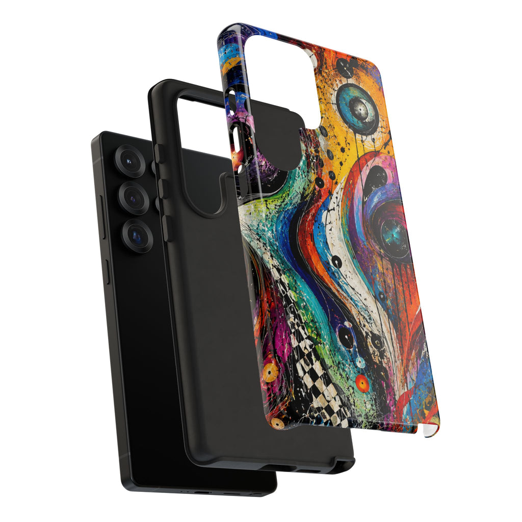 Abstract Cosmic Swirl Phone Case — Colorful Artistic iPhone Tough Case