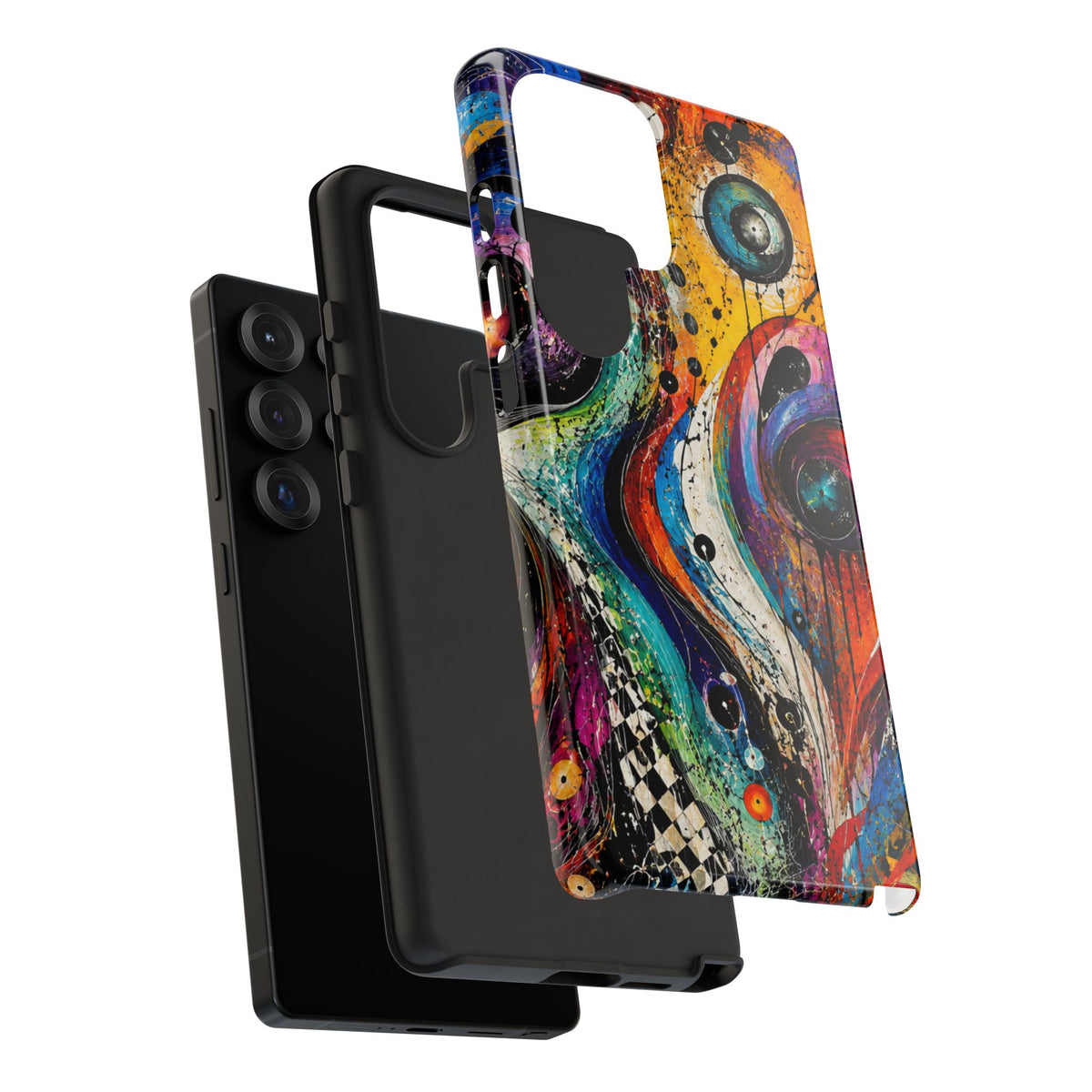 Abstract Cosmic Swirl Phone Case — Colorful Artistic iPhone Tough Case