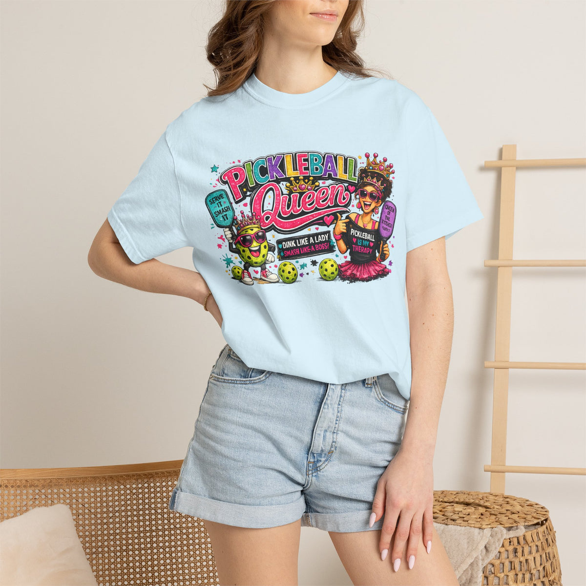 Pickleball Queen T-Shirt | Colorful Pickleball Graphic Tee