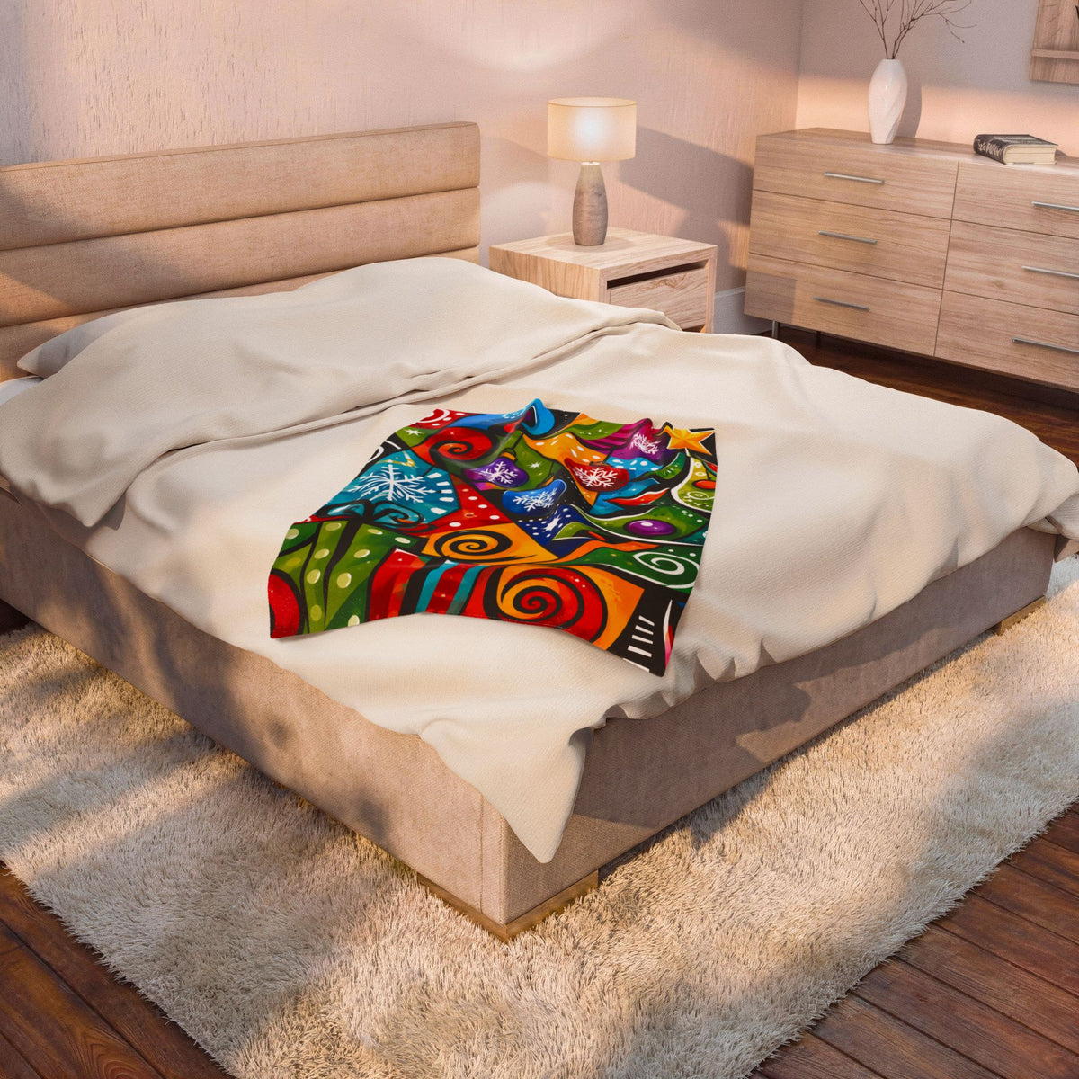 Christmas Ornaments Velveteen Plush Blanket