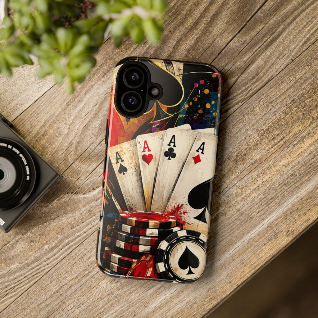 Casino Poker Ace Phone Case — Vintage Playing Cards & Chips Protective Cover