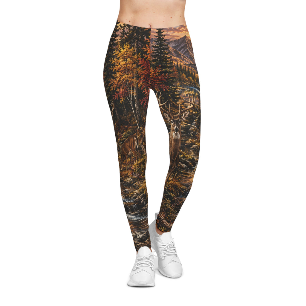 Autumn Mountain Wildlife Leggings