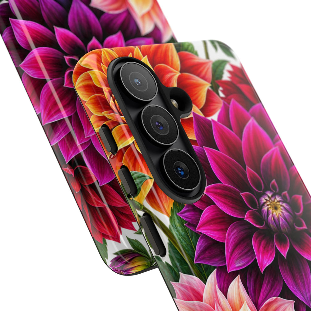 Floral Dahlia Tough Phone Case — Vibrant Protective Floral Phone Cover