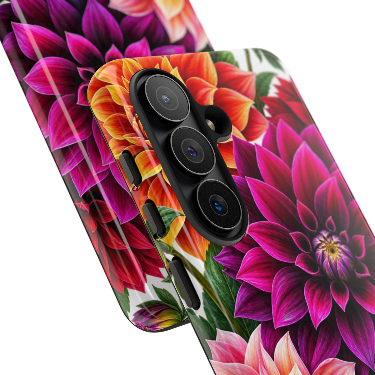 Floral Dahlia Tough Phone Case — Vibrant Protective Floral Phone Cover
