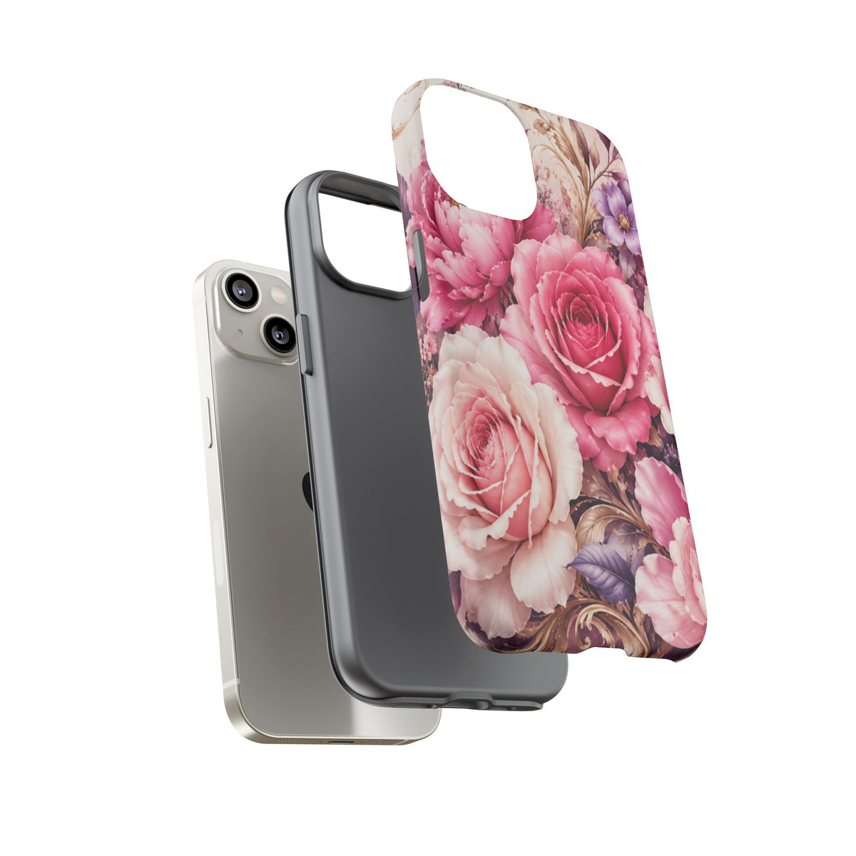 Pink Vintage Roses phone case | floral iPhone cover