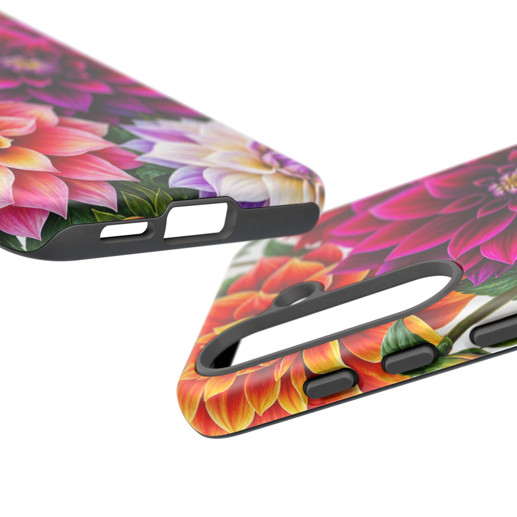 Floral Dahlia Tough Phone Case — Vibrant Protective Floral Phone Cover