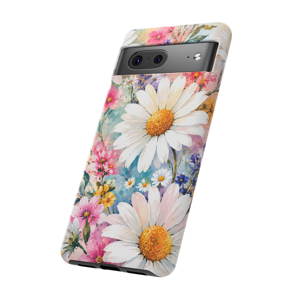 Floral Daisy Phone Case — Watercolor Daisies Protective Tough Case