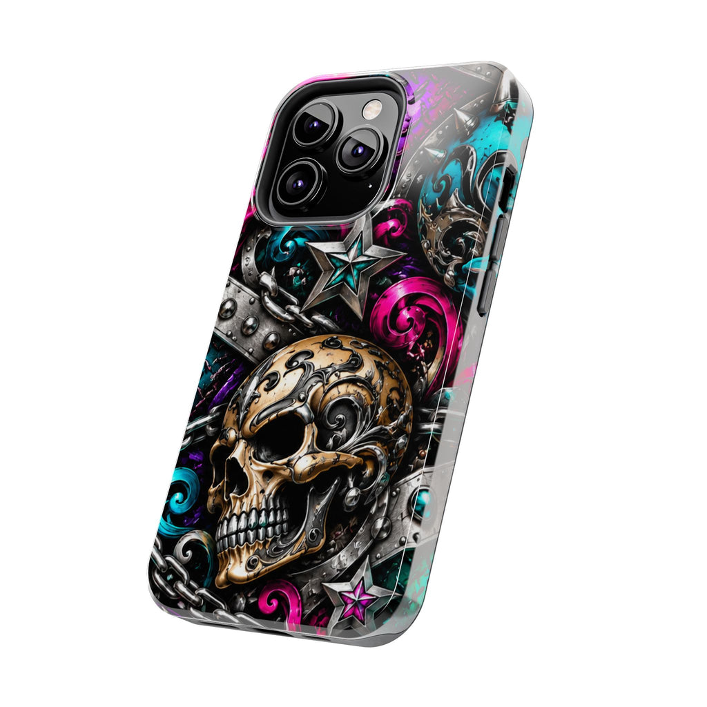 Skull & Stars Tough Phone Case | Colorful Gothic Skull Phone Case