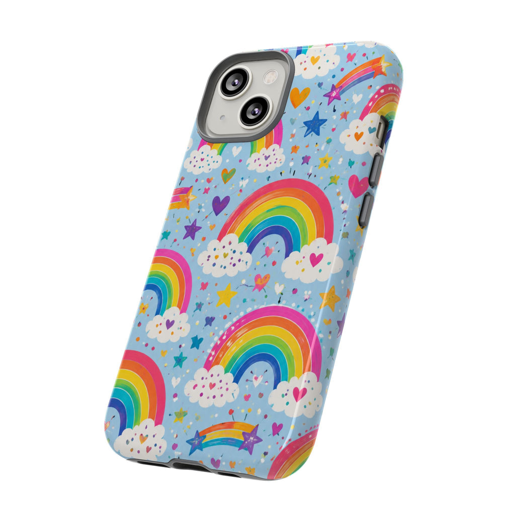 Rainbow Clouds Phone Case — Cute Pastel Rainbow Pattern Tough Case