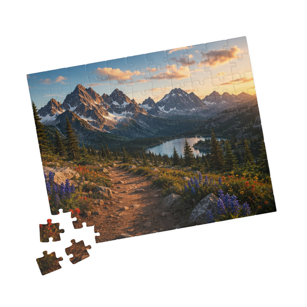 Sunset Mountain Trail Puzzle | Scenic Landscape Jigsaw