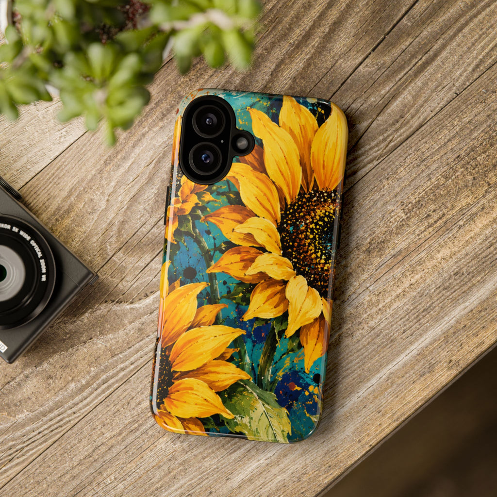 Sunflower Art Phone Case — Vibrant Yellow Floral Tough Case