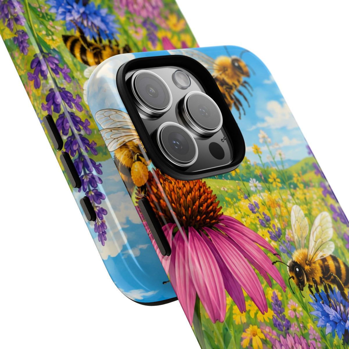 Bee Meadow Phone Case — Floral Honeybee Protective Cover