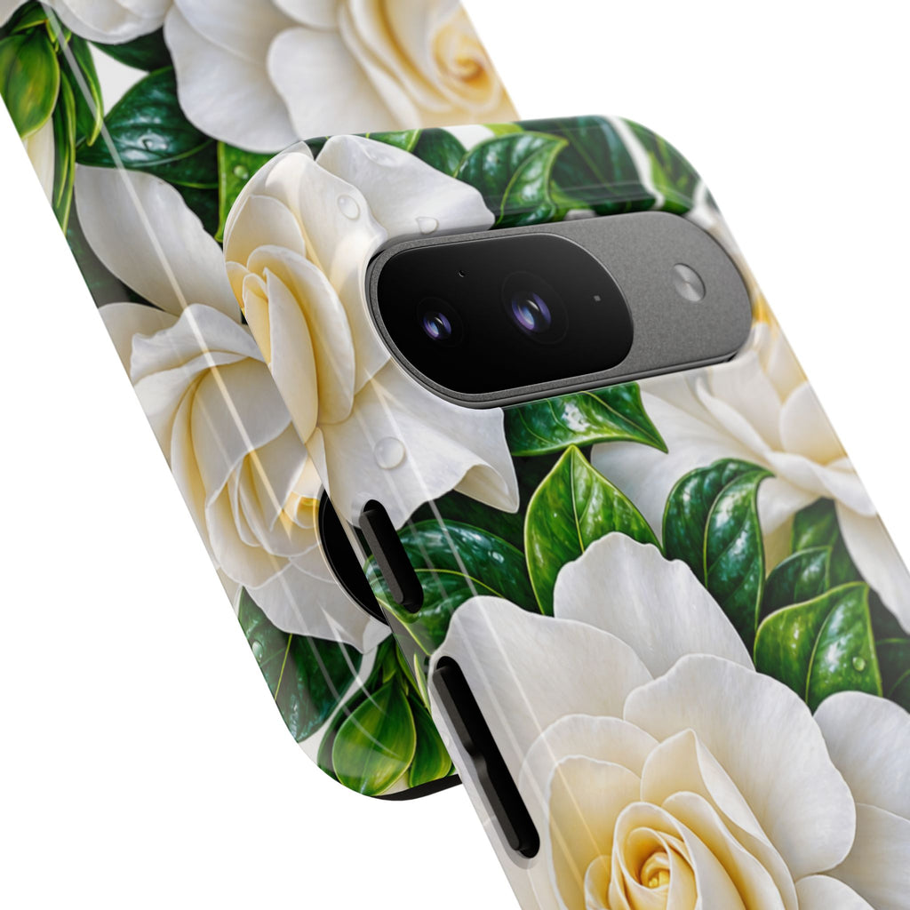 Floral Camellia Tough Case — White Gardenia Phone Cover