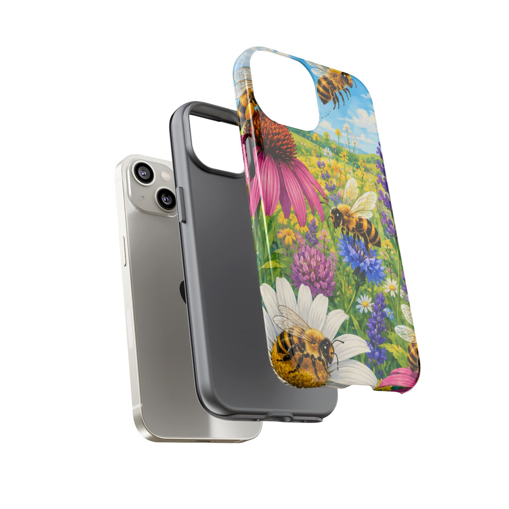 Bee Meadow Phone Case — Floral Honeybee Protective Cover
