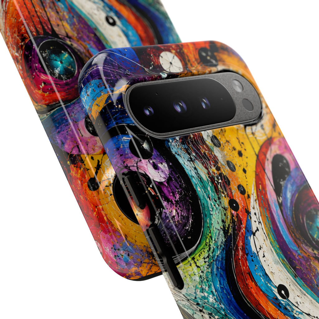 Abstract Cosmic Swirl Phone Case — Colorful Artistic iPhone Tough Case