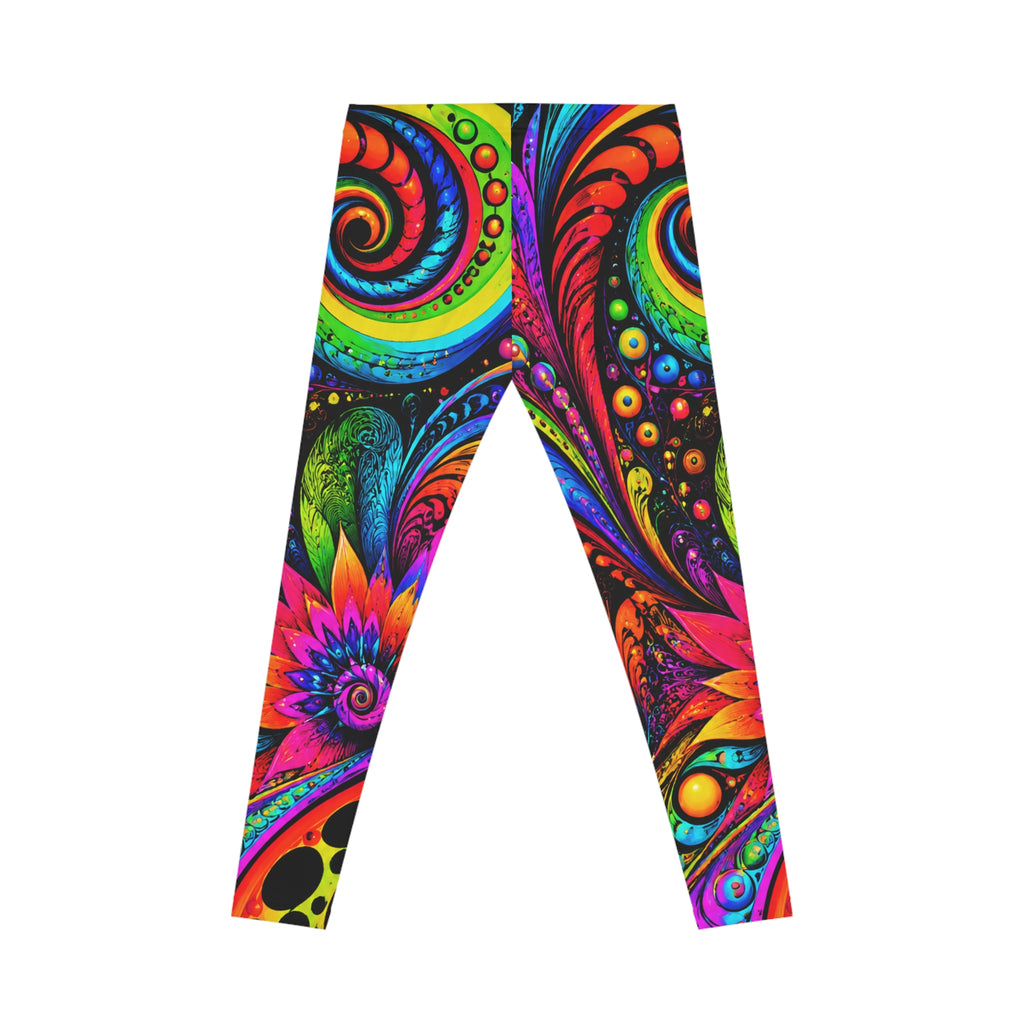 Psychedelic Floral Leggings — Vibrant Boho All-Over Print