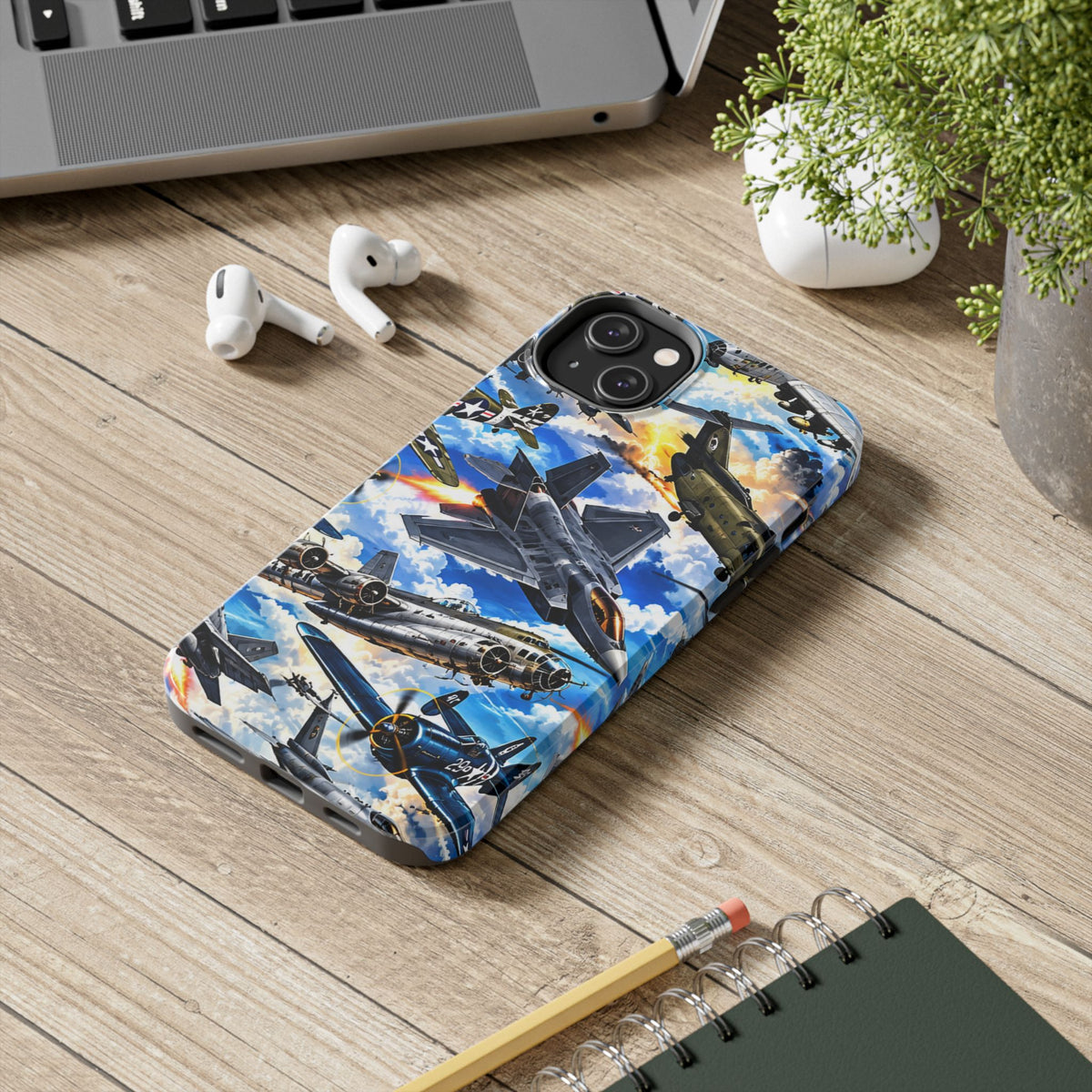 Military Aircraft Tough Phone Case – Vintage & Modern Jet Fighter Print