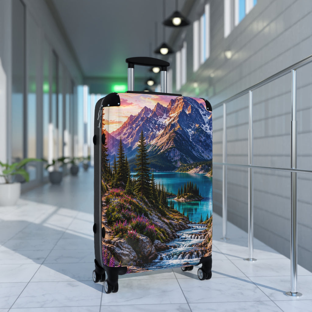 Mountain Lake Suitcase — Scenic Wilderness Carry-On Luggage