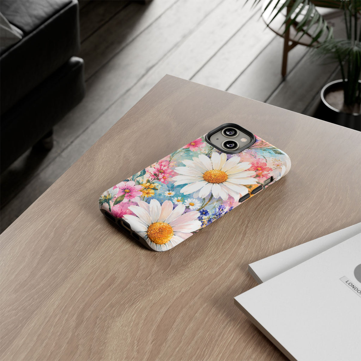 Floral Daisy Phone Case — Watercolor Daisies Protective Tough Case