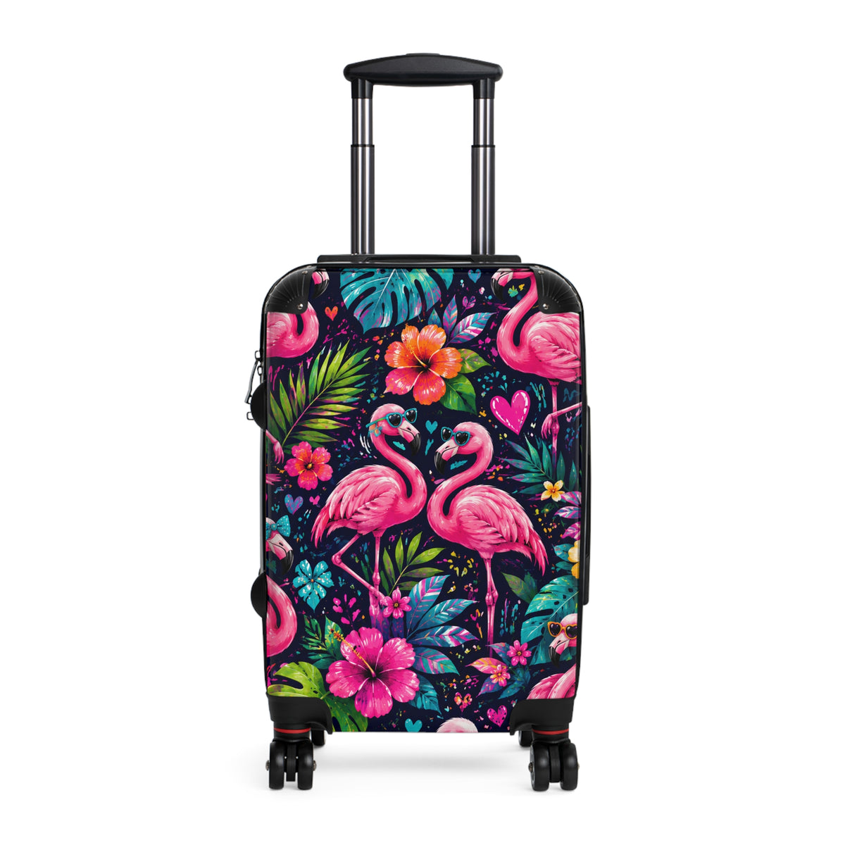 Flamingo Tropical Carry-On Suitcase – Vibrant Pink Flamingos & Hibiscus Luggage