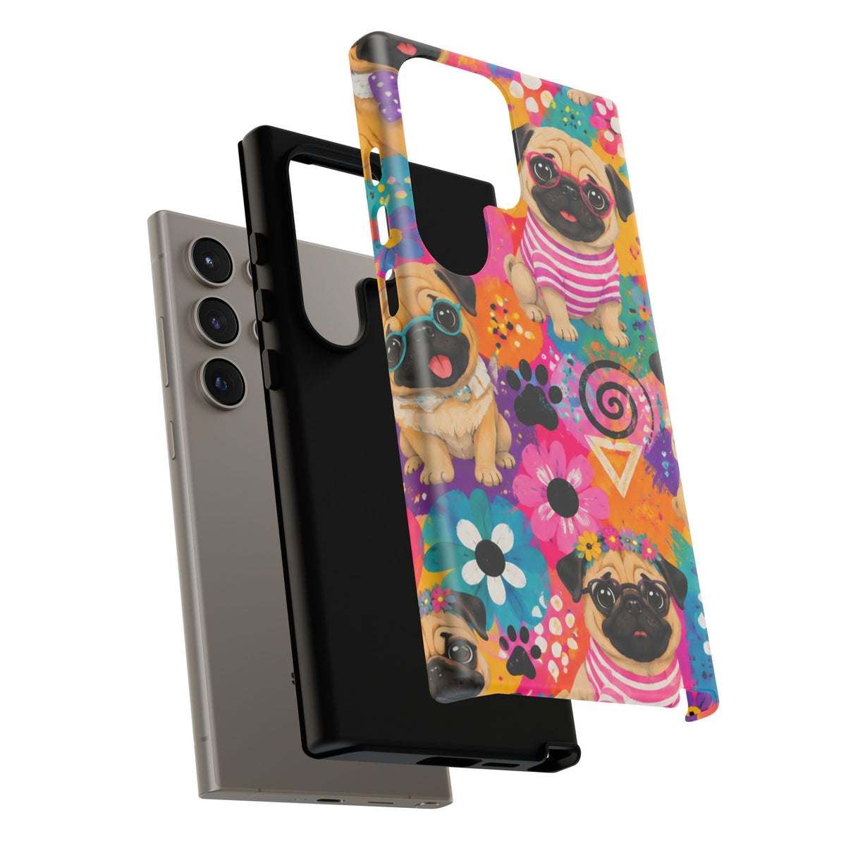Pug Pop Art Phone Case — Colorful Pug Pattern Tough Case