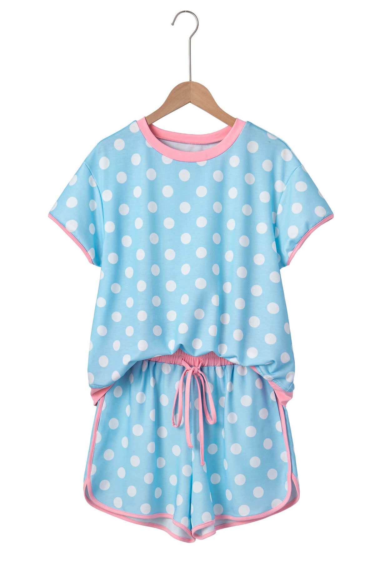 Polka Dot Contrast Trim Top & Short Set