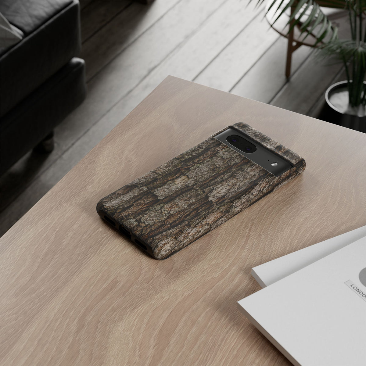Bark Texture Phone Case - Rugged Woodland Camouflage for Nature Lovers