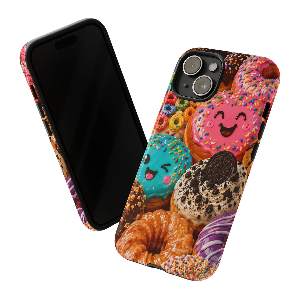 Donut Smile Tough Phone Case — Cute Colorful Desserts Protective Cover
