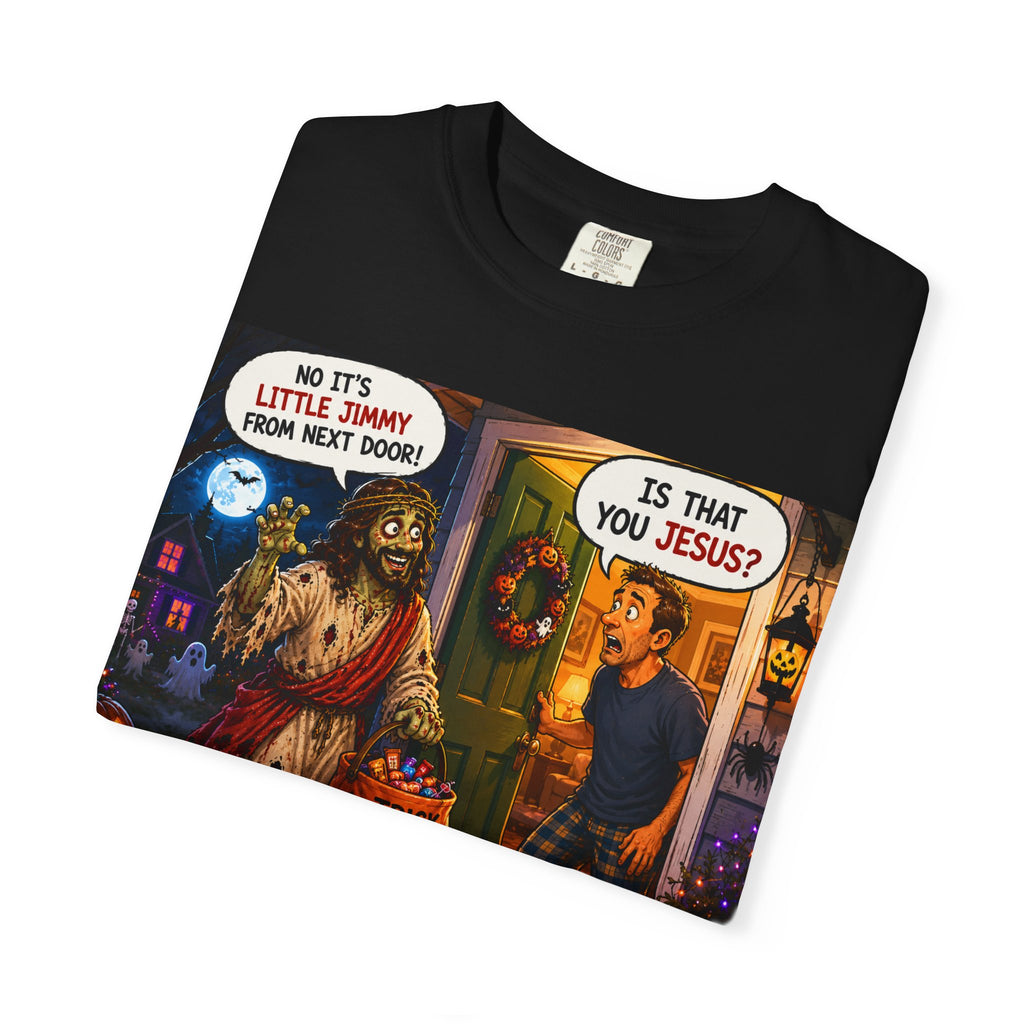 Halloween Horror T-Shirt — 'Is That You Jesus?' Trick-or-Treat Graphic Tee
