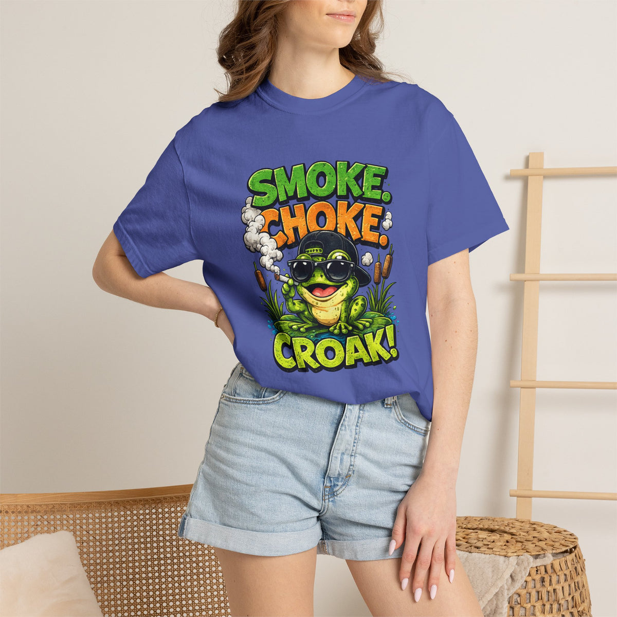 Smoke Choke Croak Frog T-shirt | Graphic Frog Tee