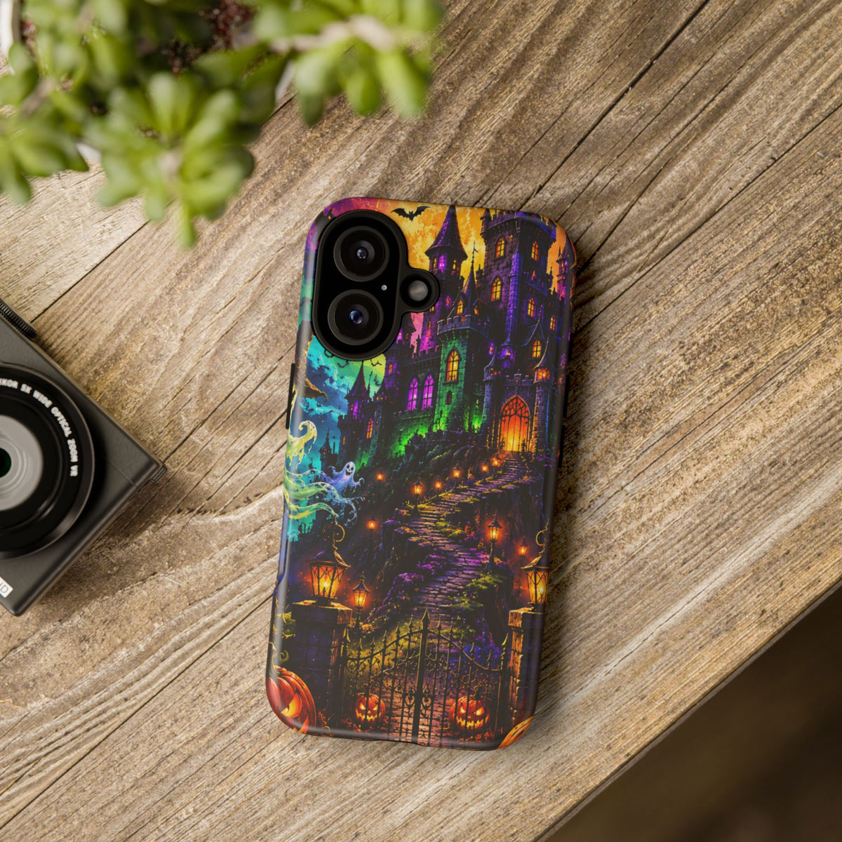 Halloween Haunted Castle Phone Case — Spooky Pumpkin & Ghost Tough Case