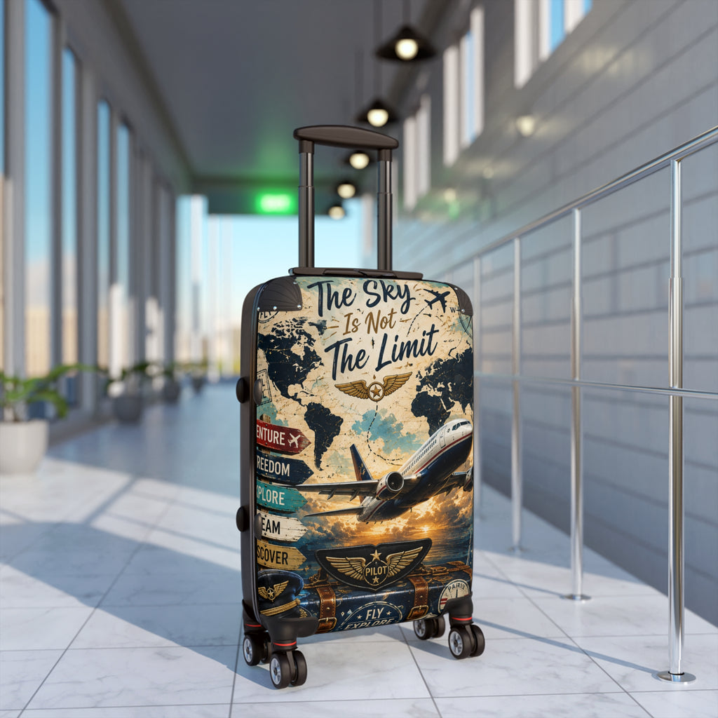 Suitcase - 'The Sky Is Not The Limit' Vintage Pilot Travel Carry-On