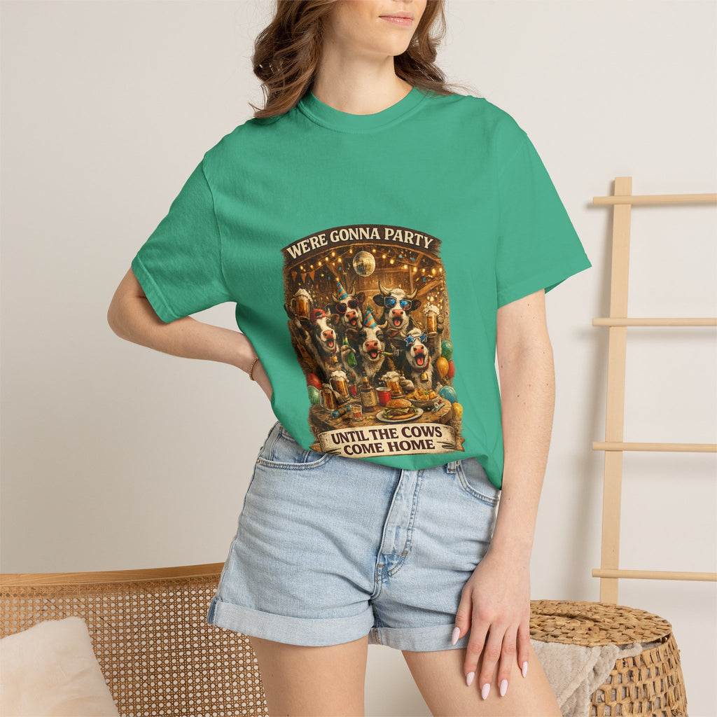 We're Gonna Party Until the Cows Come Home T-shirt | Funny Cow Party Shirt