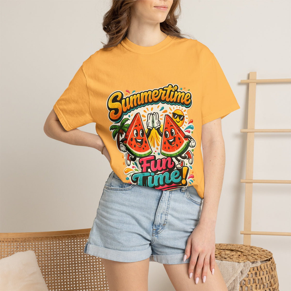 Summertime Fun Time Watermelon Graphic T-Shirt