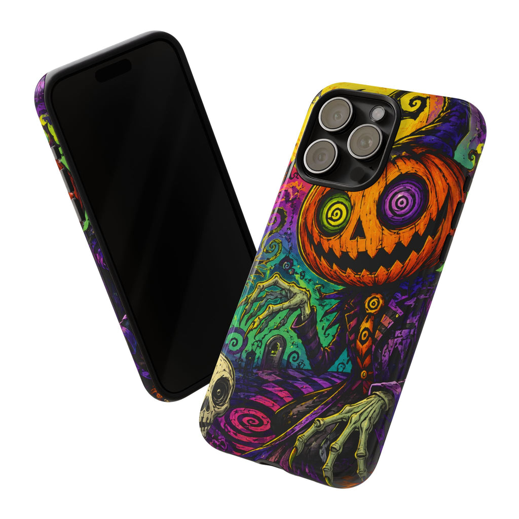 Halloween Pumpkin Skull Phone Case — Psychedelic Jack-o'-Lantern Tough Case
