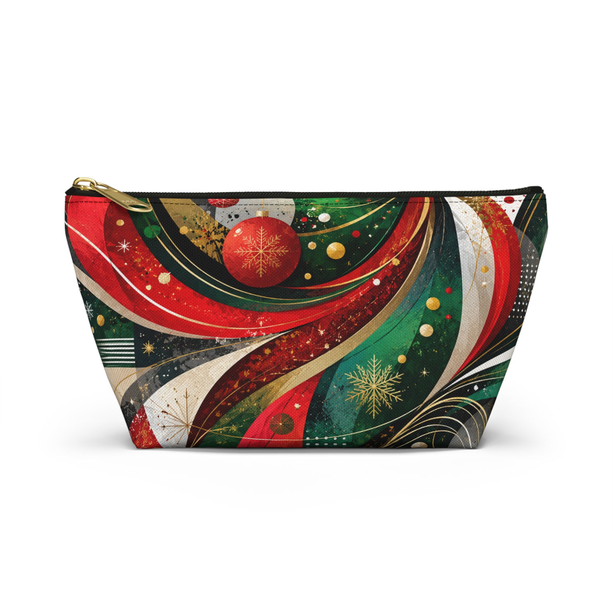 Holiday Swirl Accessory Pouch — Festive Christmas Makeup Bag