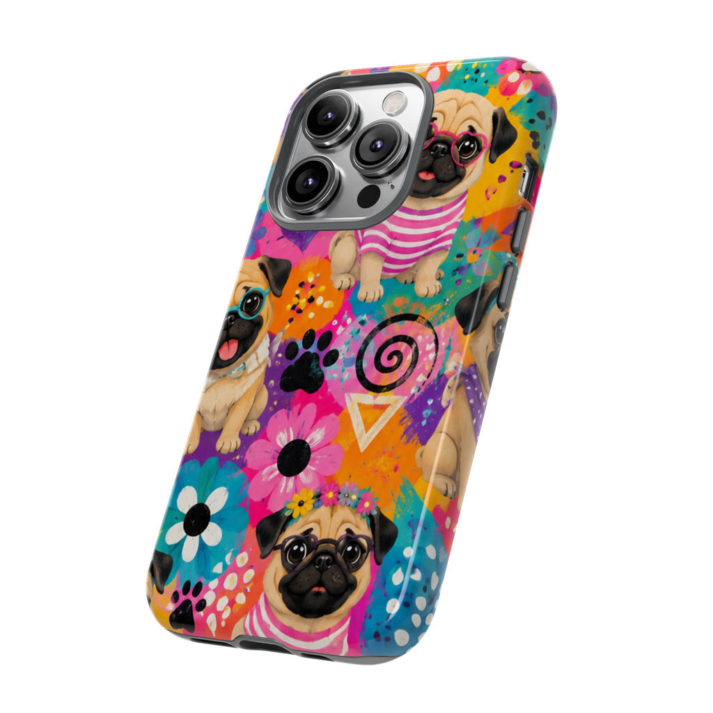 Pug Pop Art Phone Case — Colorful Pug Pattern Tough Case