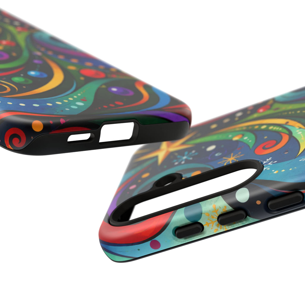 Colorful Swirl Christmas Tree Tough Phone Case
