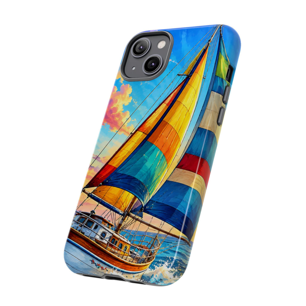 Sailboat Sunset Phone Case — Colorful Nautical iPhone Cover