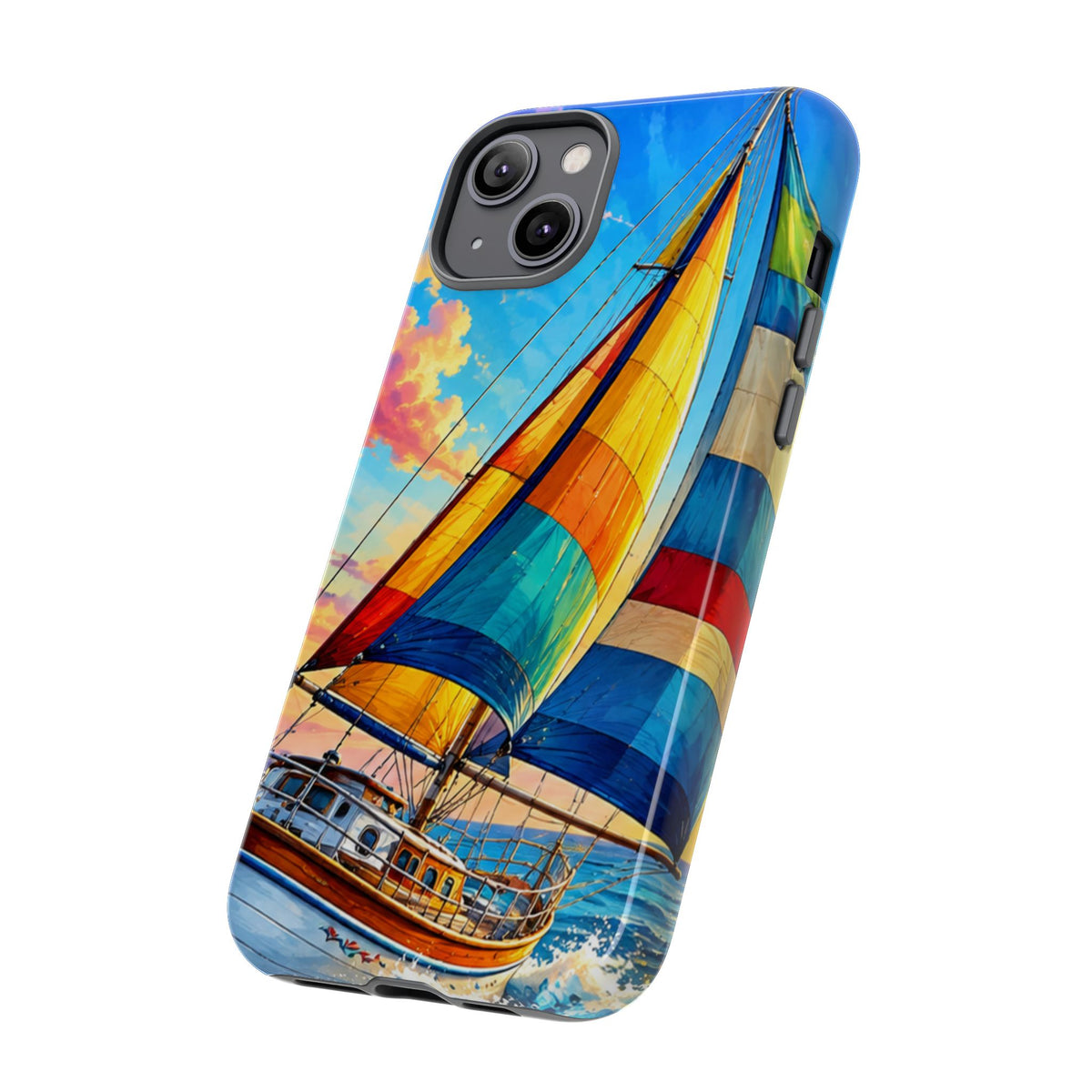 Sailboat Sunset Phone Case — Colorful Nautical iPhone Cover