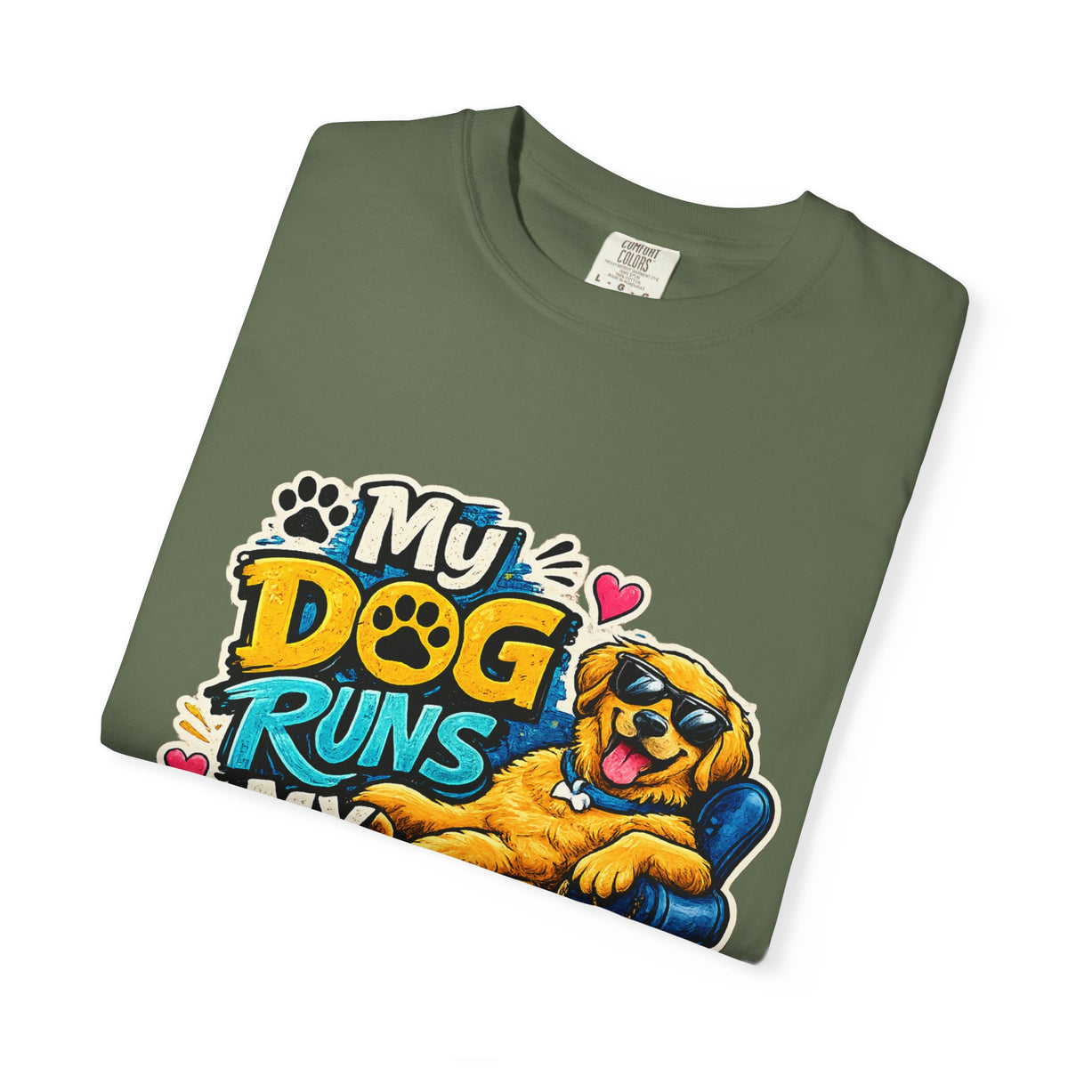 My Dog Runs My Life T-shirt | Funny Dog Lover Tee