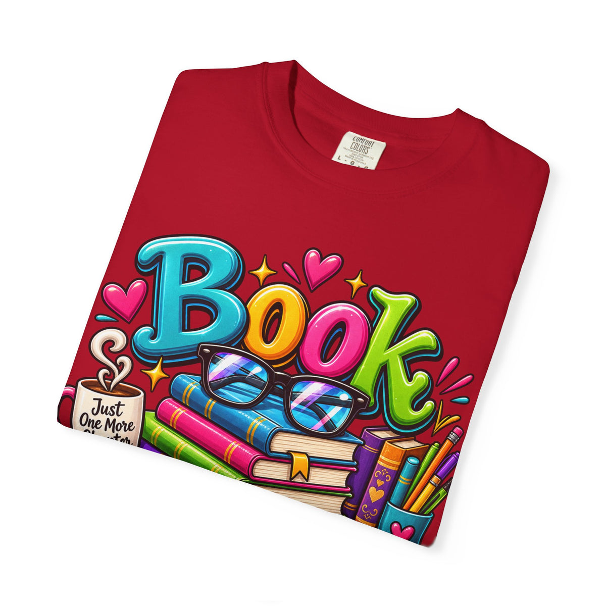 Book Nerd T-Shirt | Colorful Stacked Books Illustration