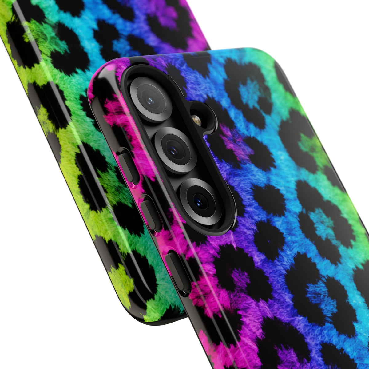 Neon Rainbow Leopard Tough Case – Colorful Animal Print Phone Cover