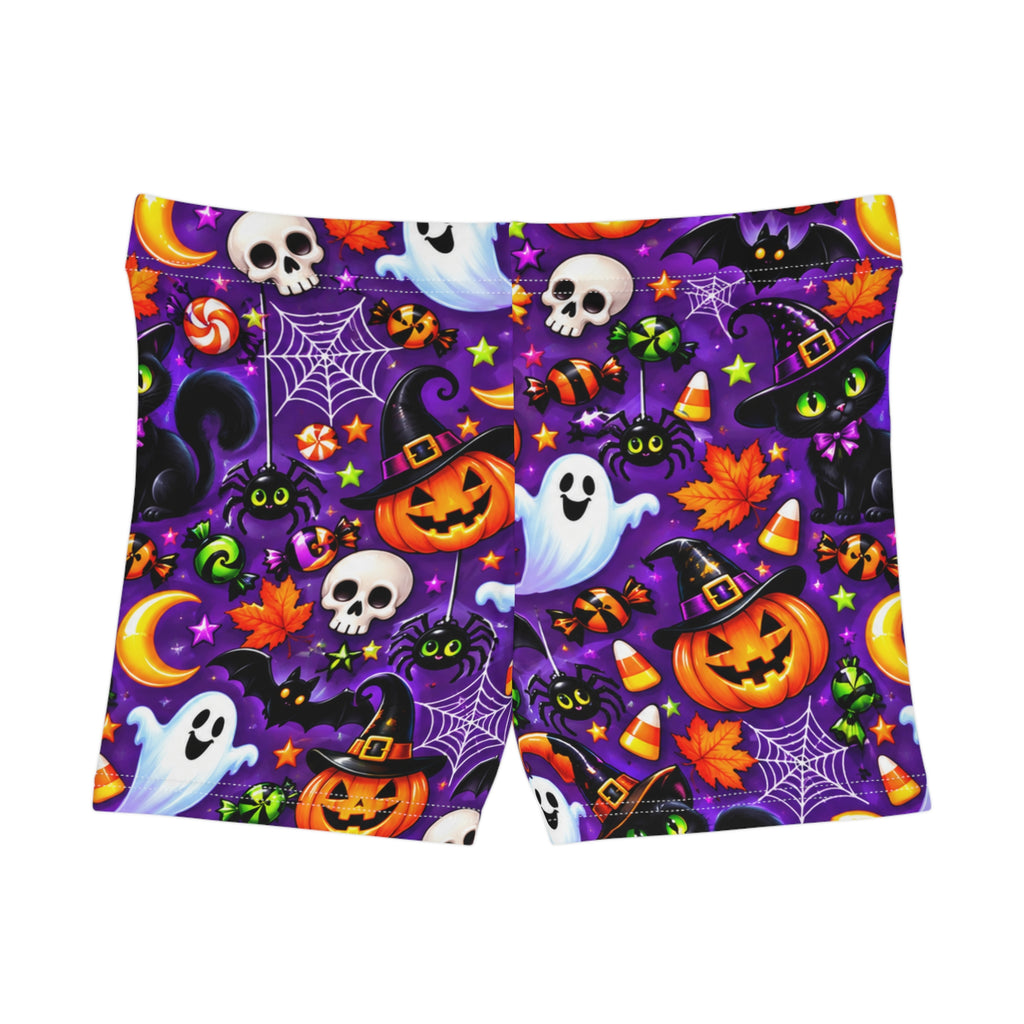 Halloween Pattern Women's Shorts — Cute Ghosts, Pumpkins & Skulls AOP