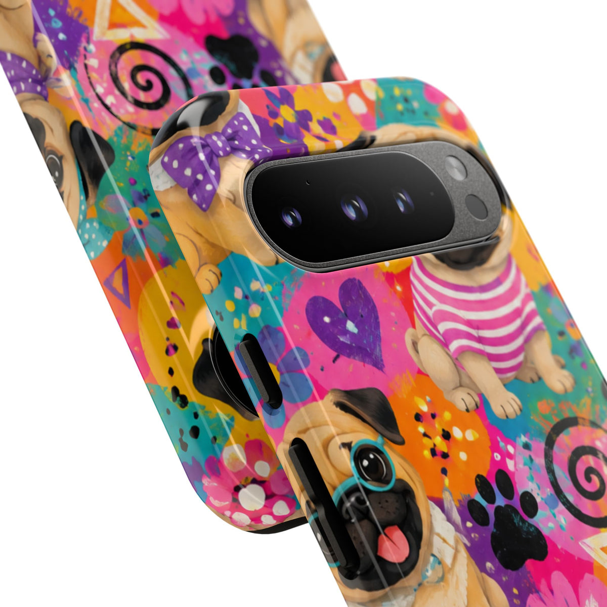Pug Pop Art Phone Case — Colorful Pug Pattern Tough Case