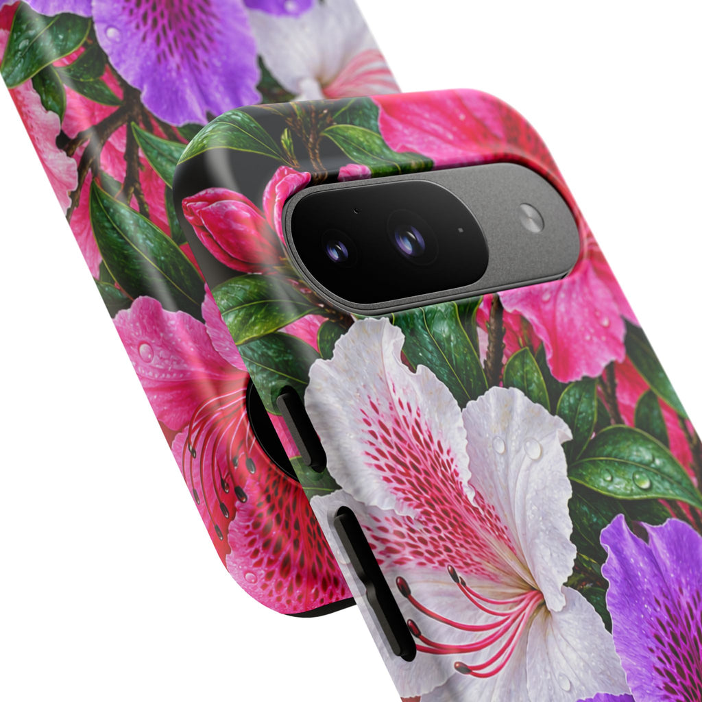 Floral Azalea Phone Case — Vibrant Pink & Purple Blossom Protection