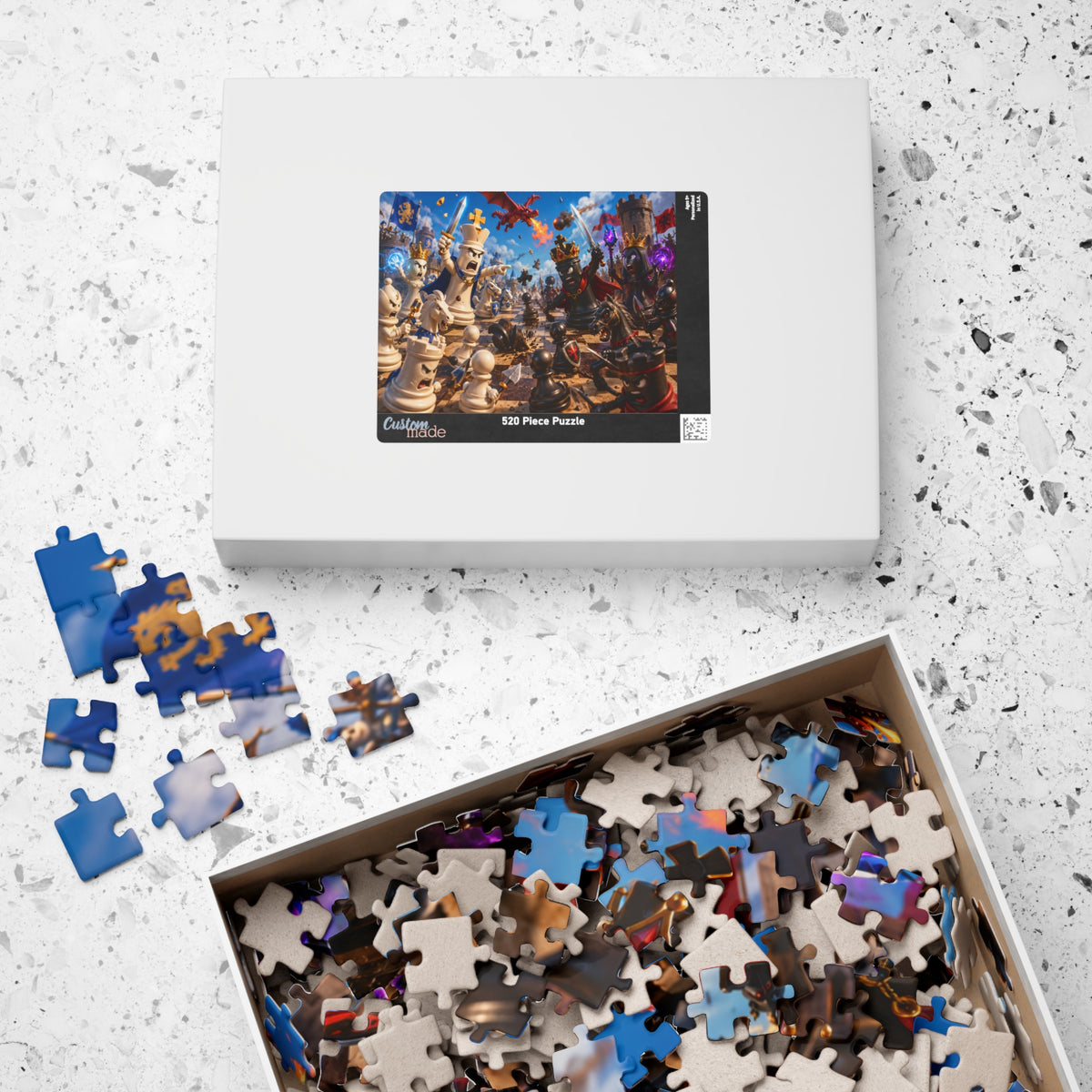 Fantasy Chess Battle Puzzle | Medieval Kings vs Dark Army jigsaw