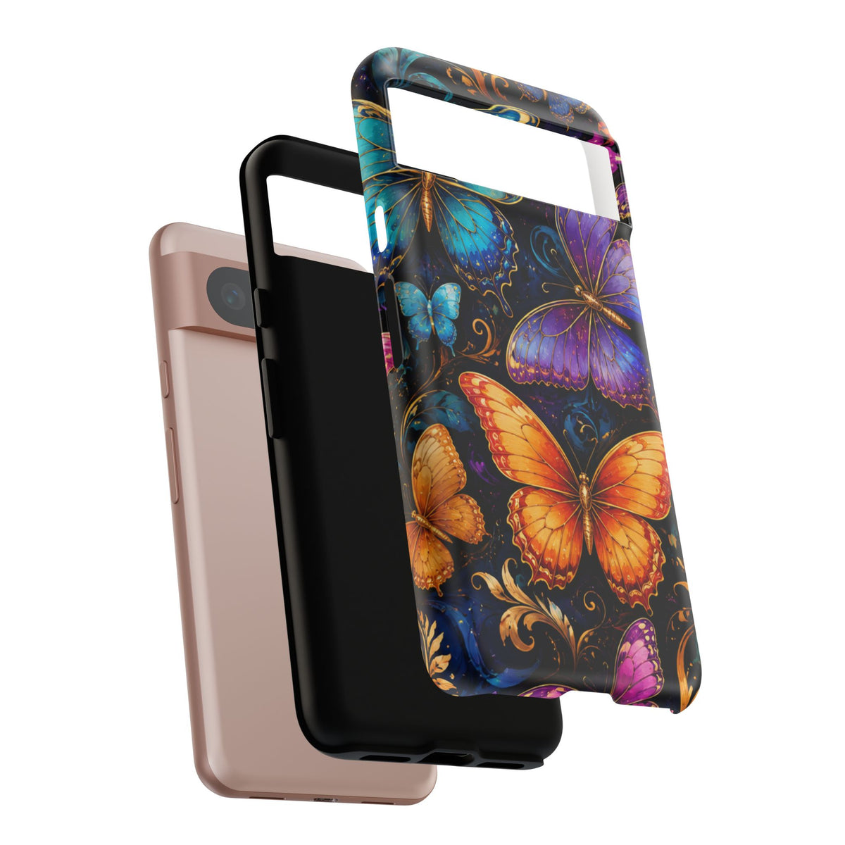 Butterfly Tough Phone Case — Colorful Floral Butterflies Protective Cover