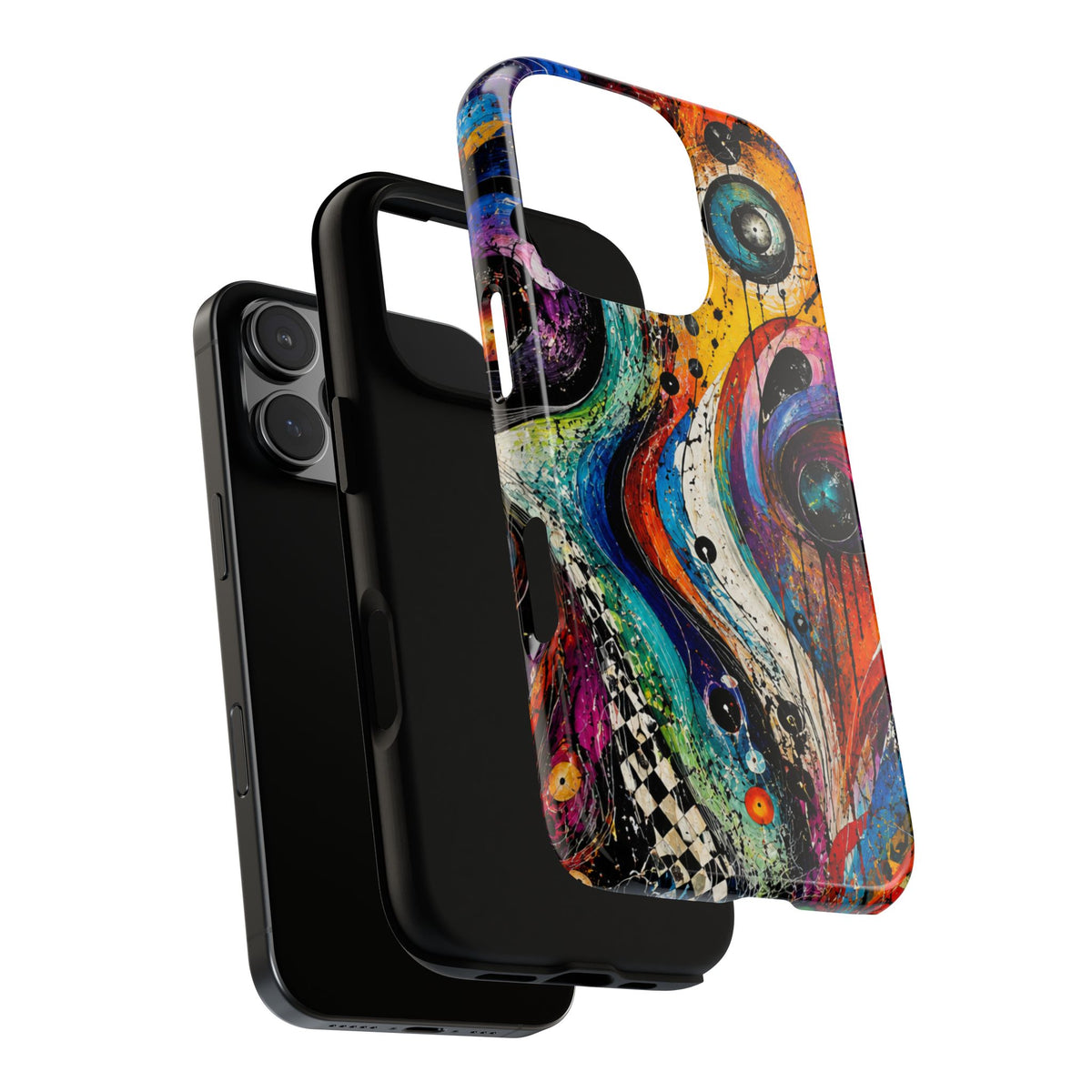 Abstract Cosmic Swirl Phone Case — Colorful Artistic iPhone Tough Case
