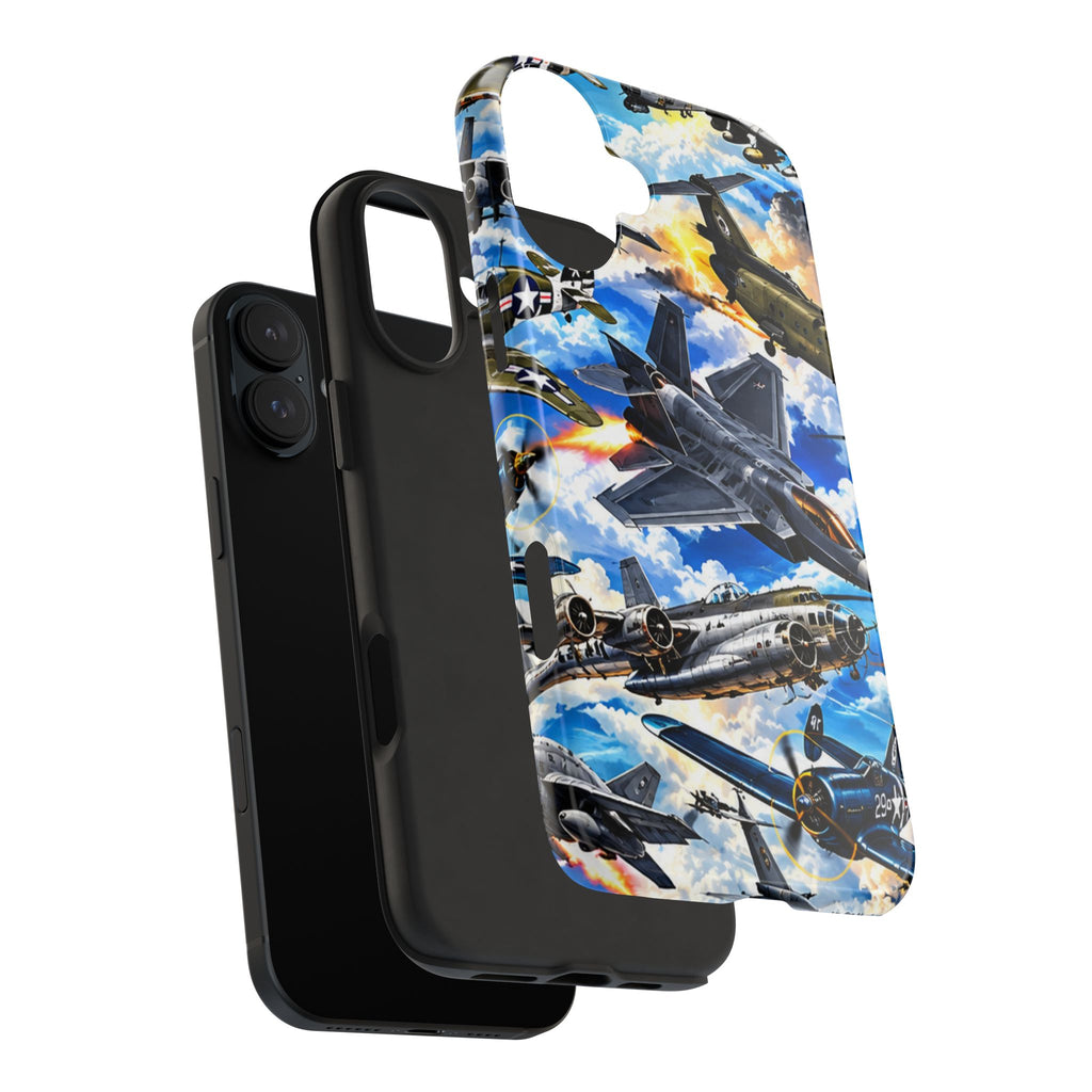 Military Aircraft Tough Phone Case – Vintage & Modern Jet Fighter Print